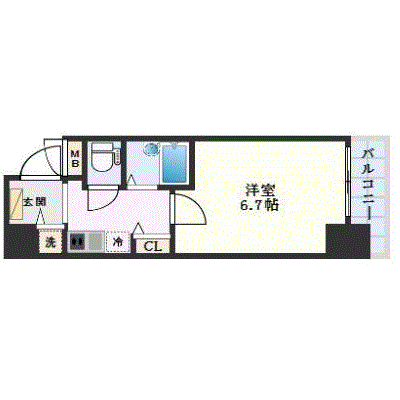 マンスリーリブマックス京都東山シティライフ■【オートロック・バストイレ別】≪スタンダードシリーズ≫の物件間取り図