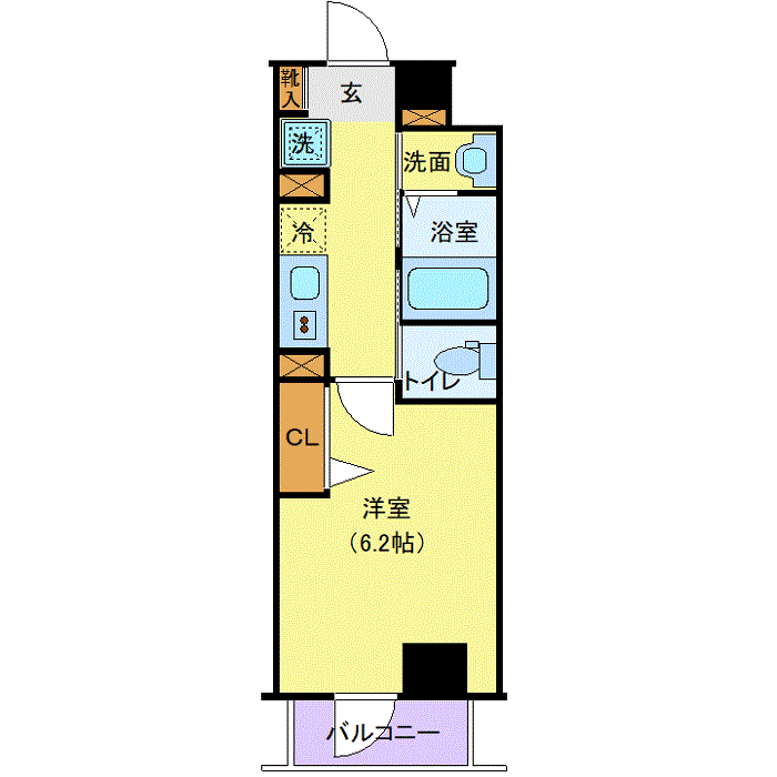 マンスリーリブマックス京成本線新三河島・西日暮里NORTHレジデンス※『禁煙ルーム・駅2分・築浅』【追い焚き機能・独立洗面・浴室乾燥付】≪エクセレントシリーズ≫の物件間取り図