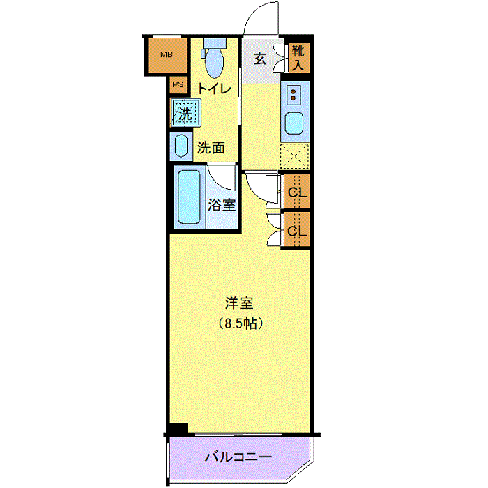 グッドステイ住吉デザインアジールコート■『禁煙ルーム・25平米・独立洗面・浴室乾燥付』【ハイクラス】の物件間取り図