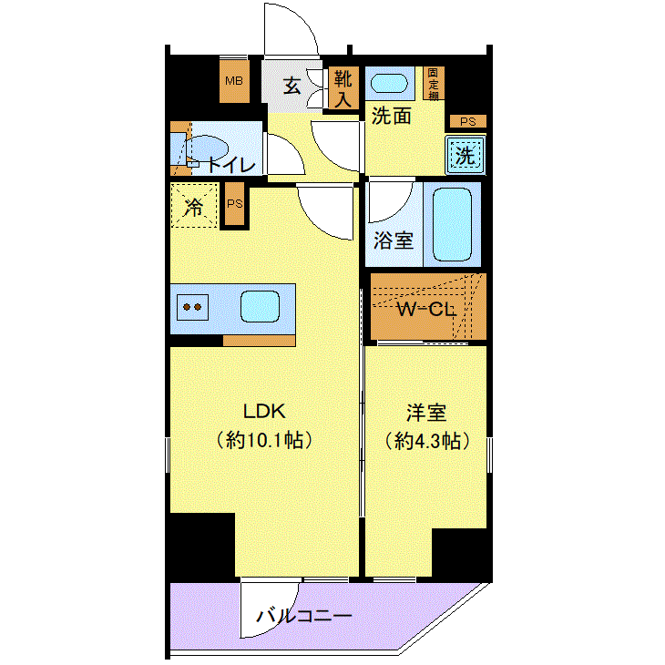 マンスリーリブマックス赤羽岩淵駅前ディアレイシャス※『禁煙ルーム・1LDK・36平米』【Wi-Fi無制限・追い焚き機能】≪プレミアムシリーズ≫の物件間取り図