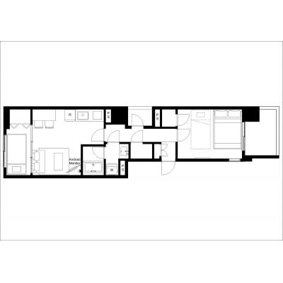 森下駅から徒歩4分！日当たりの良いお部屋/Wi-Fi完備/家具・家電完備/糸と365日。302の物件間取り図