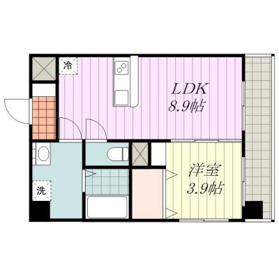 Sマンスリー銀天街南Ⅱ（4-3）【築浅・プレミアム・オートロック・浴室乾燥機有り・宅配BOX有・銀天街まで徒歩2分】の間取り図