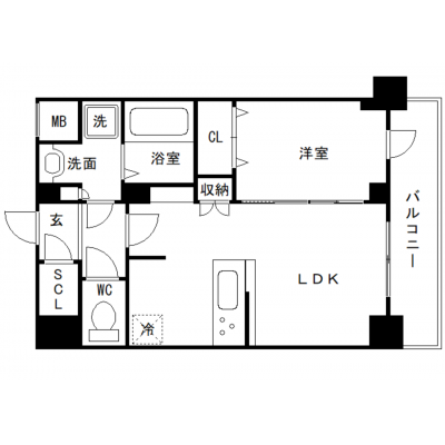 OneLife浅草ブルームノース＜TYPE2＞【★1LDKタイプ（4名様まで利用可能）】の物件間取り図