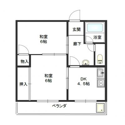 ワールドマンスリー新大阪北（２DK・40㎡）☆ファミリー対応☆の物件間取り図
