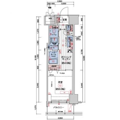 ◇EP芝公園◇➀【広々1DKのお部屋！】【分譲貸・ペット相談可・ドラム式洗濯乾燥機完備！】の物件間取り図