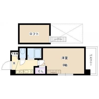 EC新大阪5ソレックス　➁【分譲タイプ、ＮＥＴ無料・ペット相談可、ロフト付・床暖房・ドラム式洗濯乾燥機・３２型ＴV・HDD内蔵ブルーレイ完備】の物件間取り図
