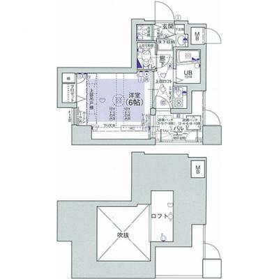 EC新大阪3SP　⑤【角部屋、ＮＥＴ無料・ペット相談可、ロフト付・床暖房・ドラム式洗濯乾燥機・３２型ＴＶ・HDD内蔵ブルーレイ標準装備！】の物件間取り図