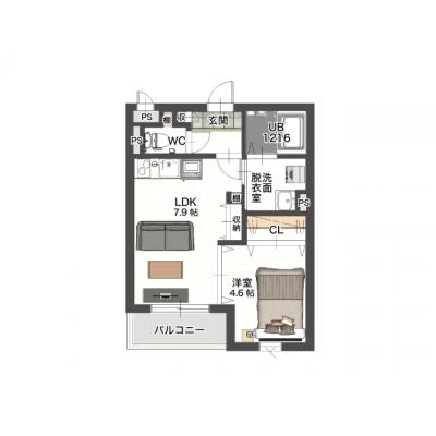 レントライフマンスリー伊那中央の物件間取り図