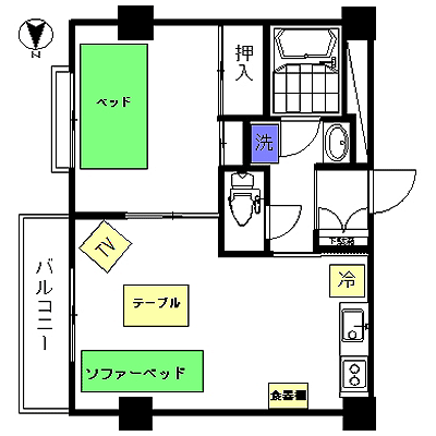 みさわやビル1ＬＤＫの間取り図