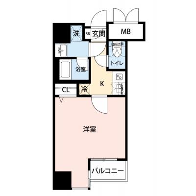 【🎉初期費用オフ｜お得なキャンペーン】【禁煙🚭/Wi-Fi無料🌐】マイナビSTAYリバーコーポ日本橋　605の物件間取り図