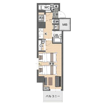 レントライフマンスリー 新横浜駅前アリーナ ハイクラスMの物件間取り図