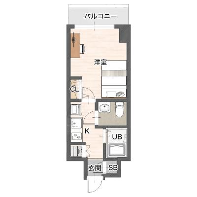 レントライフマンスリー横浜東白楽駅の物件間取り図