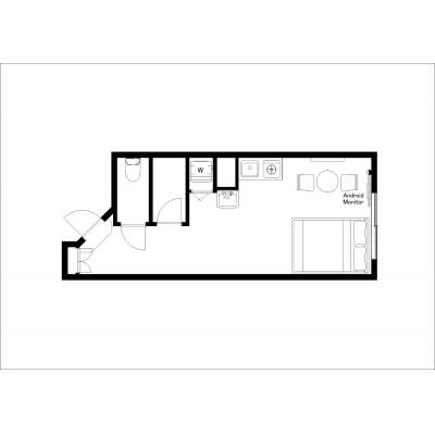 オシャレなデザイナーズ♪／家具家電・備品完備／D-WASEDA 302の間取り図
