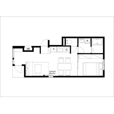 駅から徒歩3分！／オシャレなデザイナーズ／家具家電・備品完備／LUXE南青山302の物件間取り図