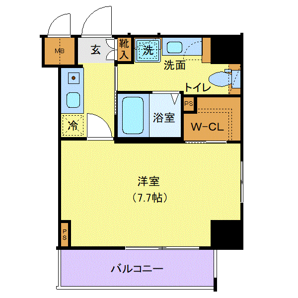 マンスリーリブマックス横浜NORTHレグラス■『禁煙ルーム・24平米・駅2分』【独立洗面・浴室乾燥付】≪スタンダードシリーズ≫の間取り図