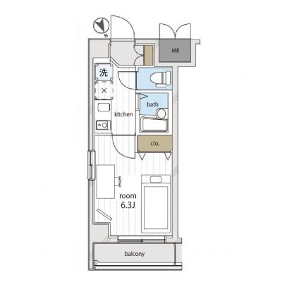 RマンスリーNo.27　 西横浜【横浜まで2駅/駅徒歩5分/オートロック】の物件間取り図
