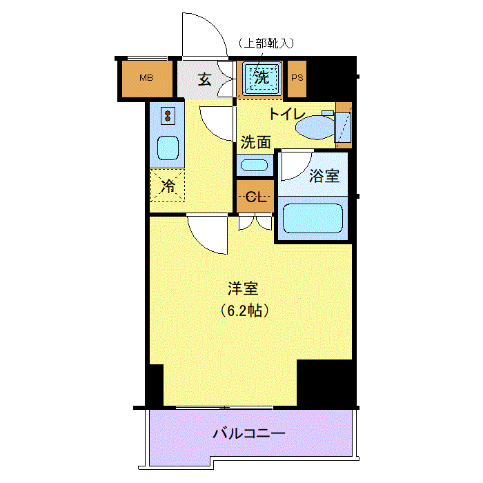 グッドステイ大森本町キューブ■『禁煙ルーム・1K・20平米・駅4分・独立洗面・浴室乾燥付』【ハイクラス】の間取り図