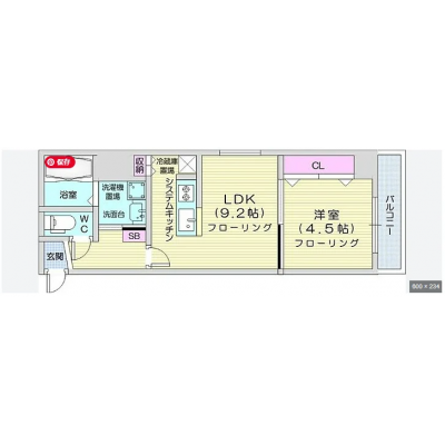 Wi-Fi・冷暖房完備！スマートステイ大通公園の間取り図