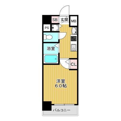【ドラム式洗濯機完備】『ランド・マンスリー天神橋』南森町駅まで徒歩5分の物件間取り図