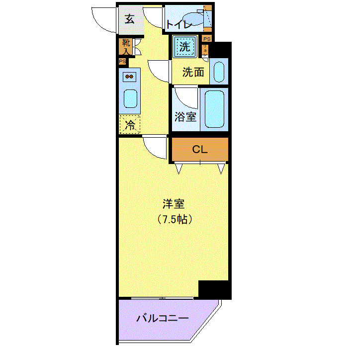 グッドステイ西武新宿線中井駅前スカイプレミアム■『禁煙ルーム・25平米・駅4分・独立洗面・浴室乾燥付』【ハイクラス】の物件間取り図