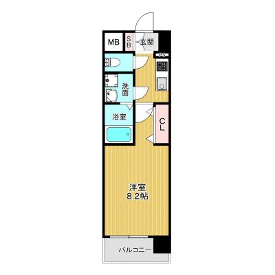 【ドラム式洗濯乾燥機完備】【NET無料】大阪メトロ中央線 「九条駅」徒歩6分『ランド・マンスリー九条Ⅱ』の間取り図