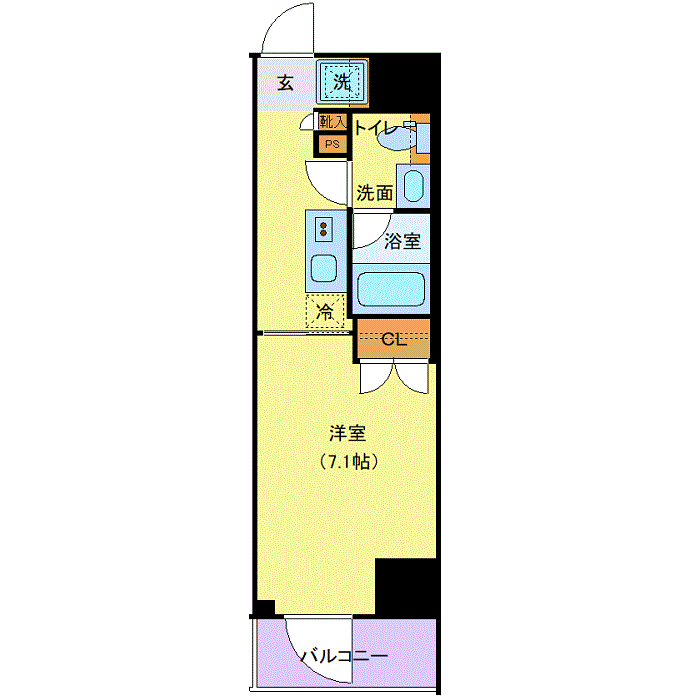 マンスリーリブマックス横浜石川町WEST■『ペット可・禁煙ルーム』【Wi-Fi無制限・独立洗面・浴室乾燥付】≪エクセレントシリーズ≫の物件間取り図