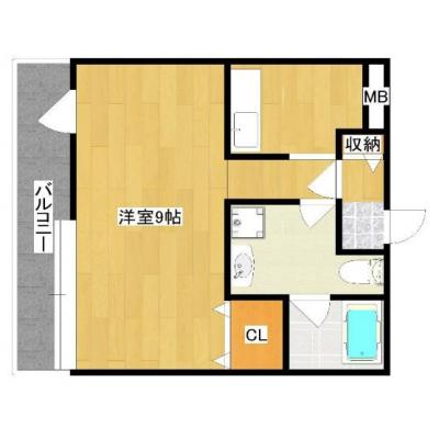 予約4/3～ 大産西公園マンション／Ｃ室(契約１カ月以上) の間取り図