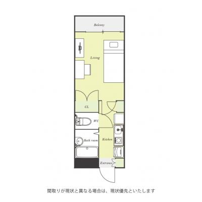 ユニオンマンスリー大塚１０　304　1K・シングル☆【禁煙ルーム】安心の建物AL＆室内洗濯機完備！人気のバストイレ別♪勉強やテレワークにおすすめデスク・チェアのあるお部屋の間取り図