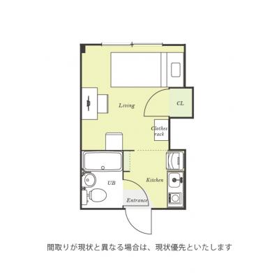 ユニオンマンスリー船堀１　302　1R・シングル☆【禁煙ルーム】安心のモニター付きインターフォン＆室内洗濯機完備♪デスク・チェアのあるお部屋の物件間取り図