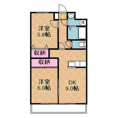 林マンション（2DK）の物件間取り図