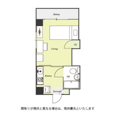 ユニオンマンスリー浜田山１　105　1K・シングル☆【禁煙ルーム】嬉しい角部屋！安心のモニター付きインターフォン＆室内洗濯機完備！高千穂大学まで徒歩通学■選べるWi-Fi格安レンタル中！の物件間取り図
