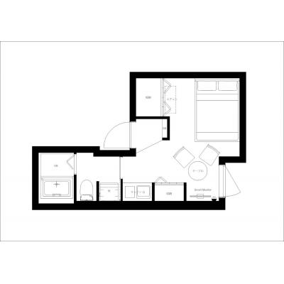 両国駅から徒歩7分/墨田区のデザイナーズ物件/家具家電・備品完備/CH RESIDENCE 両国 101の物件間取り図
