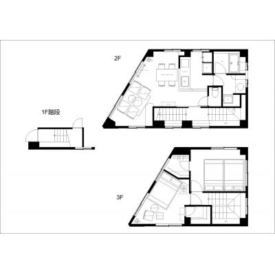 最寄り駅より徒歩8分/お洒落なメゾネット/Maison Miyashita 2階・3階メゾネットの間取り図