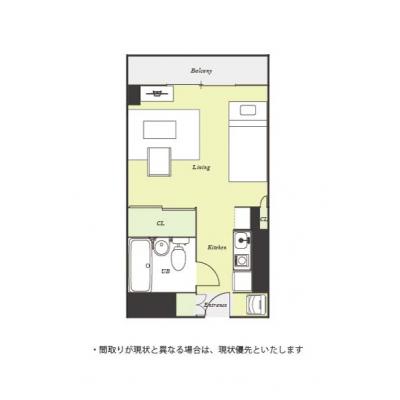 ユニオンマンスリー新小平１　310　1R・シングル☆◆インターネット固定回線（有線・Wi-Fi）無料の部屋◆【禁煙ルーム】安心の建物AL・宅配ボックス・室内洗濯機完備！の間取り図