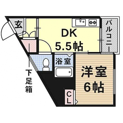 賃料コミコミ！ポッキリ価格！★近鉄南大阪線　河堀口駅　徒歩５分　JR大阪環状線　寺田町駅　徒歩９分★天王寺駅まで徒歩１７分 choice寺田町　マンスリーチョイス！の物件間取り図