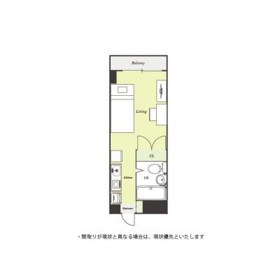 ユニオンマンスリー八王子１１　106　1R・シングル☆【禁煙ルーム】セキュリティ面も安心のモニター付きインターホン完備♪駅前には複数の商業施設もありお買い物も◎東京・立川・新宿方面へのアクセスも良好の間取り図