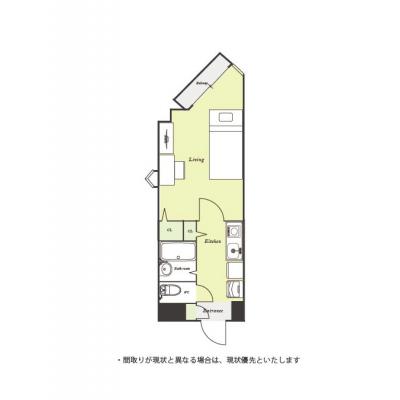 ユニオンマンスリー永山５　207　1K・シングル☆【禁煙ルーム】嬉しいバストイレ別のお部屋＆たっぷり収納付き♪2路線利用可/新宿方面にも乗り換えなしでアクセス可能。の間取り図