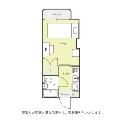 ユニオンマンスリー永山６　102　1K・シングル☆【禁煙ルーム】室内洗濯機や2ドア冷蔵庫など生活家電完備！デスク・チェアのあるお部屋/多摩大学多摩キャンパスまで徒歩通学/建物向かいにはコンビニありの物件間取り図
