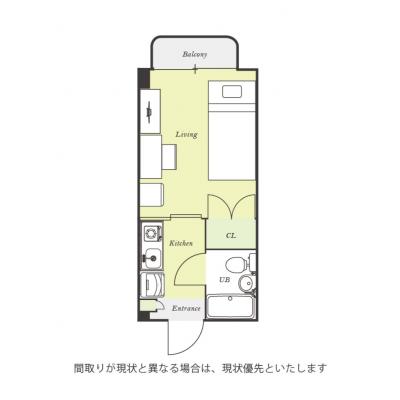 ユニオンマンスリー永山６　207　1K・シングル☆【禁煙ルーム】室内洗濯機や2ドア冷蔵庫など生活家電完備！デスク・チェアのあるお部屋/多摩大学多摩キャンパスまで徒歩通学/建物向かいにはコンビニありの間取り図