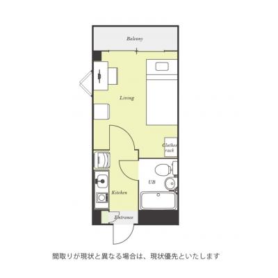 ユニオンマンスリー川崎１８　205　1K・シングル☆【禁煙ルーム】人気の角部屋！室内洗濯機や冷蔵庫などの生活家電があるお部屋/深夜24時まで営業スーパー・まいばすけっとやコンビニ至近の物件間取り図