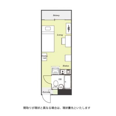 ユニオンマンスリー新川崎２　306　1R・シングル☆【禁煙ルーム】安心のモニター付きインターフォン＆室内洗濯機完備！デスク・チェアのあるお部屋/慶應義塾大学矢上キャンパスへ徒歩通学の物件間取り図