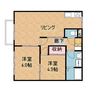 ニューシティ大瀧（2LDK）の間取り図