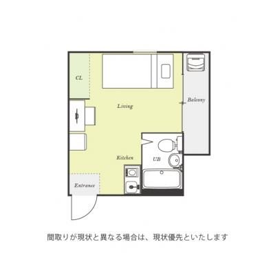 ユニオンマンスリー京王稲田堤６　102　1R・シングル☆【禁煙ルーム】デスク・チェア完備♪たっぷり収納2ドア冷蔵庫や電子レンジなど生活家電のあるお部屋の物件間取り図