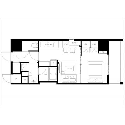 両国駅から徒歩6分/ お洒落で綺麗なお部屋/デザイナーズ/ MAT RYOGOKU 902の間取り図