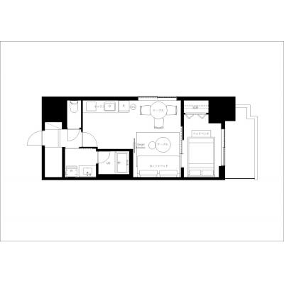 駅から徒歩3分！港区のお洒落デザイナーズ物件/東京タワー近く/設備充実/アルトヴィラ虎ノ門 701の間取り図