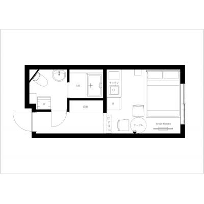 最寄駅マデ徒歩4分/新宿マデ2駅/家具家電付キ/EXAM高田馬場 301の間取り図
