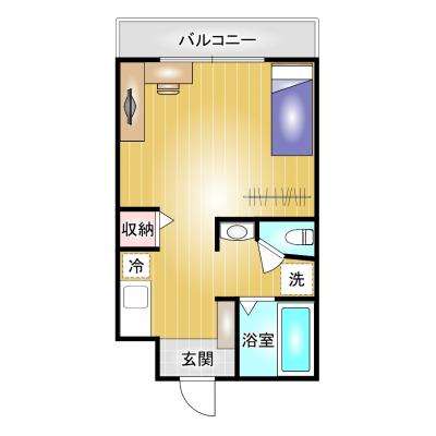 コスパだけじゃない“快適さ重視”マンスリータウン【高崎駅までアクセス良好】檜物町A2の物件間取り図