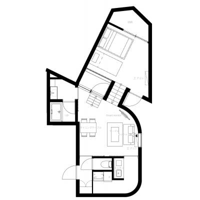 新宿駅まで乗換不要！/交通アクセス抜群/広々としたお部屋/コルティーレ四谷本塩町 103の物件間取り図