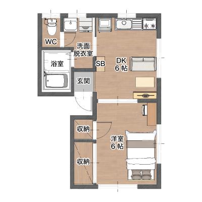 【駐車場無料】レントライフマンスリー飯田下山村駅C-2の物件間取り図