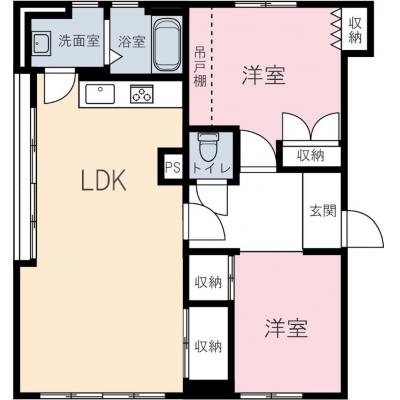 リフォーム済！【杉並マンスリー　2LDK　6階】新高円寺駅〔徒歩2分〕高円寺駅〔徒歩13分〕Wi-Fi無料〔友人、ご家族で！〕の物件間取り図